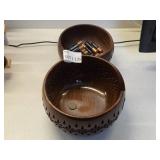 Two Carved Wooden Bowls