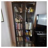Black Wooden Glass Door Cabinet