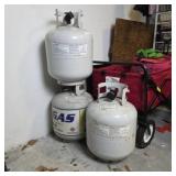 Three Propane Gas Cylinders