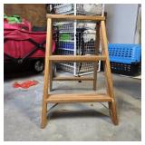 Wooden Step Ladder with Three Steps