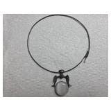 Sterling Silver Necklace with Agate Pendant