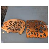 Copper Plated Cast Iron Trivets Set of Two
