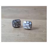 Sterling Silver Mosaic Inlay Earrings