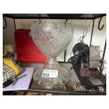 Cut Glass Pedestal Bowl with Starburst Design