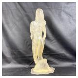 Frosted Resin Nude Mermaid Sculpture