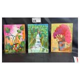 Three Signed Acrylic Paintings