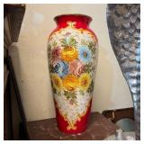 Hand-Painted Floral Ceramic Vase