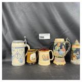 Five Assorted Beer Steins
