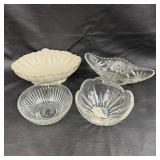Four Glass and Ceramic Bowls