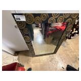 Framed Mirror With Swirl Design