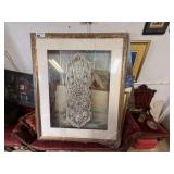 Framed Artwork With Ornate Textural Design