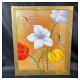 Floral Oil Painting with Gold Frame