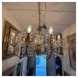 Gold and Crystal Chandelier With Crystals