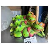 Three Frog Figurines in Swimwear