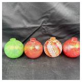 Four Colorful Art Glass Vessels