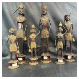 Six Bronze Tribal Statues