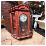 Wooden Wall Clock With Glass Panels