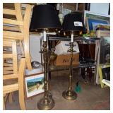 Brass Table Lamps with Shades