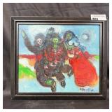 Figurative Painting in Black Frame