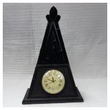 Wood Pyramid Mantel Clock with Roman Numerals