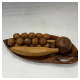 Wooden Fruit and Tray Set