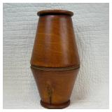 Wooden Vase With Braided Midline Accent