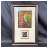Framed Art With Jug Motif and Accent