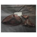 Three Purple Glass Ashtrays