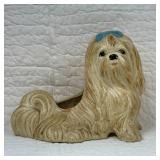 Ceramic Shih Tzu Planter with Blue Bow