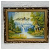 Framed Landscape Oil Painting on Board