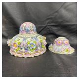 Limoges Porcelain Floral Lamp Bases