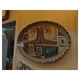 Ornate Oval Wall Mirror with Decorative Frame