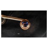 Jostens 10K Gold Class Ring with Blue Stone