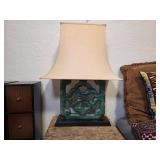 Lamp with Antique Chinese Ceramic Tile