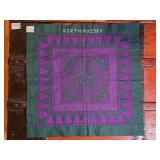 Handcrafted Purple and Green Textile Piece