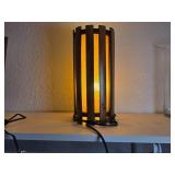 Wooden Slatted Table Lamp with Light