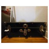 Black Metal Trunk with Locking Mechanisms