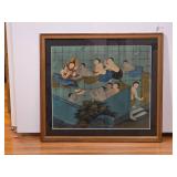 Framed Antique Thai Manuscript Painting