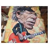 Shower Curtain With Guitarist Illustration