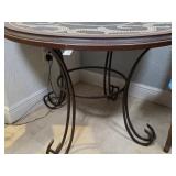 Round Mosaic Table With Metal Base