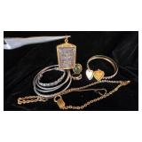 Jewelry Lot: Gold Tone and Silver Items