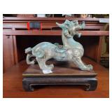 Bronze Mythical Creature Statue on Stand