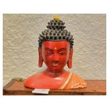 Hand-Painted Buddha Bust Sculpture