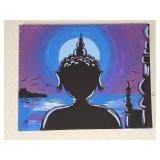 Acrylic Painting of Buddha Silhouette
