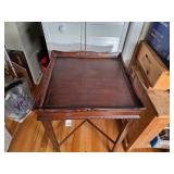 Wooden Tray Table With Carved Details