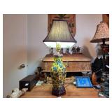 Yellow and Blue Floral Table Lamp