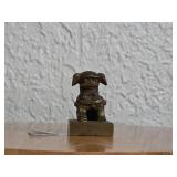 Small Brass Dog Figurine on Base