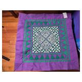 Purple and Green Textile Wall Hanging