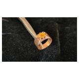 10K Gold Ring With Orange Stone