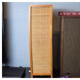 Tall Wooden Wicker Cabinet